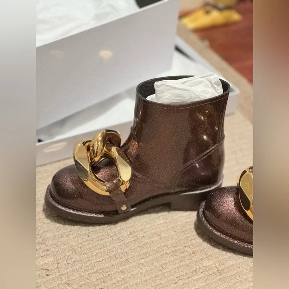 JW Anderson Brown Glitter Rubber Ankle Boot(Rain Boot) Size 36 - Picture 4 of 12